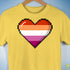 Lesbian Pride 8-Bit Pixel Heart Premium Unisex T-Shirt - Yellow